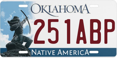 OK license plate 251ABP