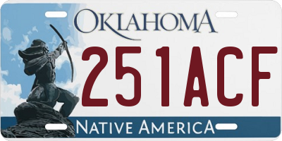 OK license plate 251ACF
