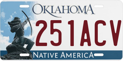 OK license plate 251ACV