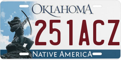 OK license plate 251ACZ