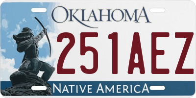 OK license plate 251AEZ