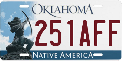 OK license plate 251AFF