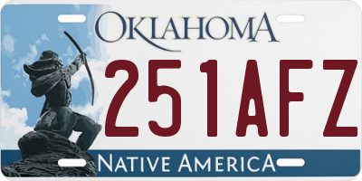 OK license plate 251AFZ