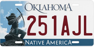 OK license plate 251AJL