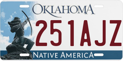 OK license plate 251AJZ