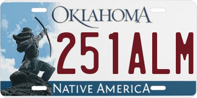 OK license plate 251ALM