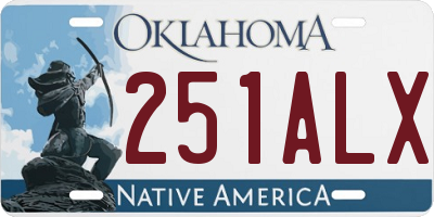 OK license plate 251ALX