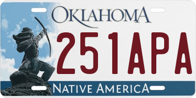 OK license plate 251APA