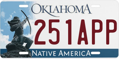 OK license plate 251APP