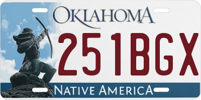 OK license plate 251BGX