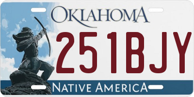 OK license plate 251BJY