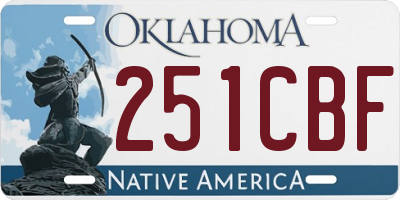 OK license plate 251CBF