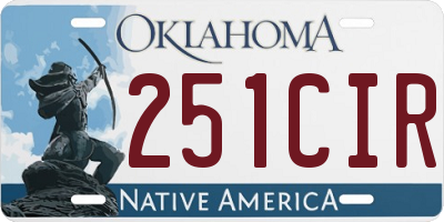 OK license plate 251CIR