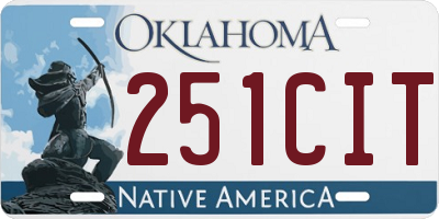 OK license plate 251CIT