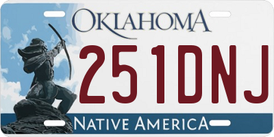 OK license plate 251DNJ