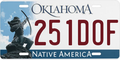 OK license plate 251DOF