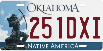 OK license plate 251DXI