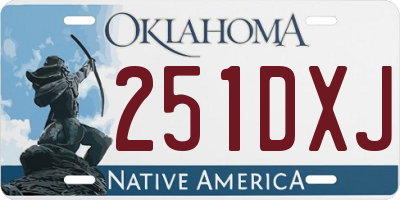OK license plate 251DXJ