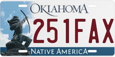 OK license plate 251FAX
