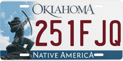 OK license plate 251FJQ