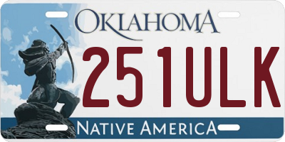 OK license plate 251ULK