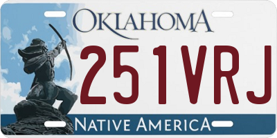 OK license plate 251VRJ
