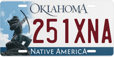 OK license plate 251XNA