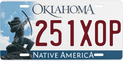 OK license plate 251XOP