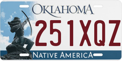 OK license plate 251XQZ