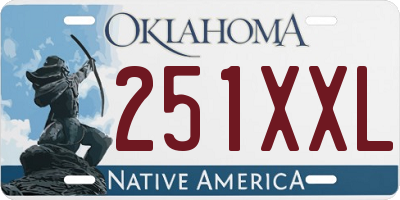 OK license plate 251XXL