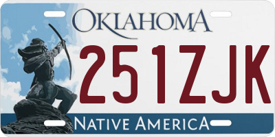 OK license plate 251ZJK