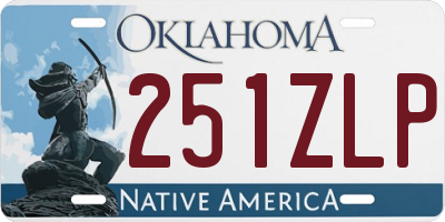 OK license plate 251ZLP