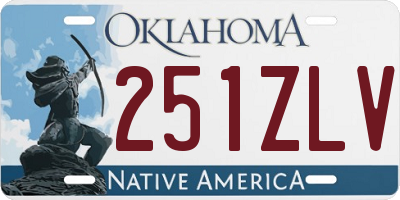 OK license plate 251ZLV