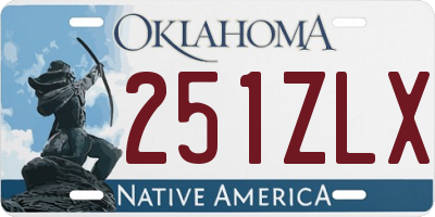 OK license plate 251ZLX