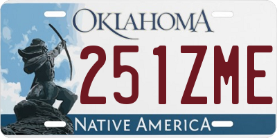 OK license plate 251ZME