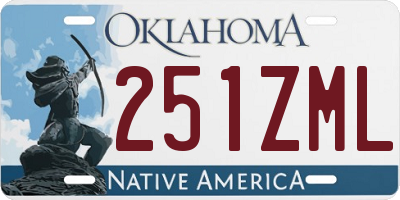 OK license plate 251ZML