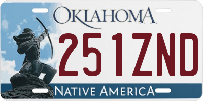 OK license plate 251ZND