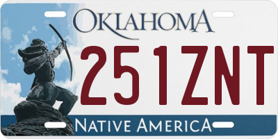 OK license plate 251ZNT