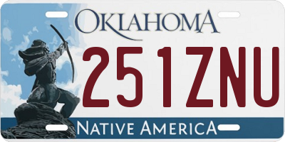 OK license plate 251ZNU