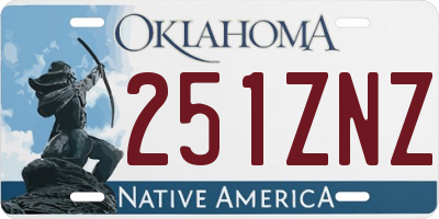 OK license plate 251ZNZ