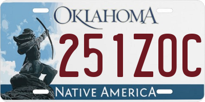 OK license plate 251ZOC