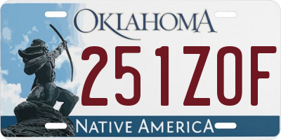 OK license plate 251ZOF