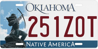 OK license plate 251ZOT