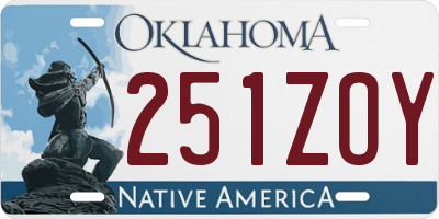 OK license plate 251ZOY