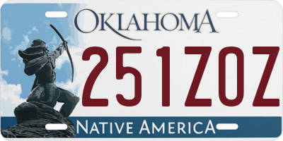 OK license plate 251ZOZ