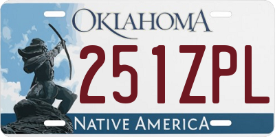 OK license plate 251ZPL