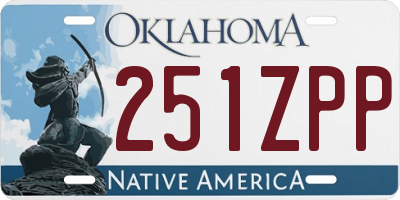 OK license plate 251ZPP