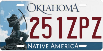 OK license plate 251ZPZ