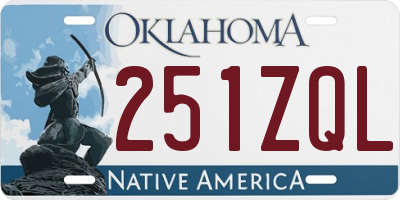 OK license plate 251ZQL