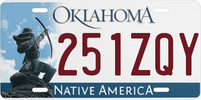 OK license plate 251ZQY